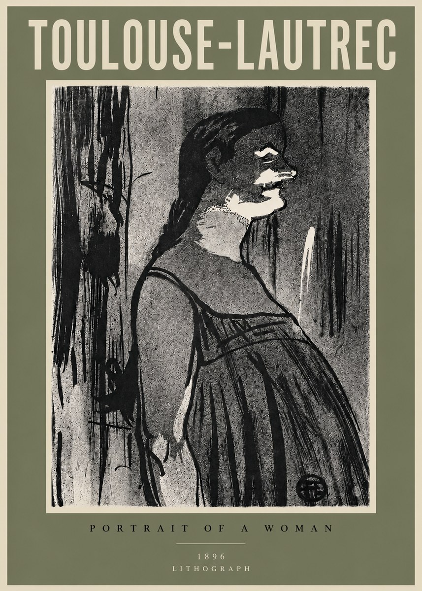 Toulouse-Lautrec Portrait of a Woman III No5 - Póster