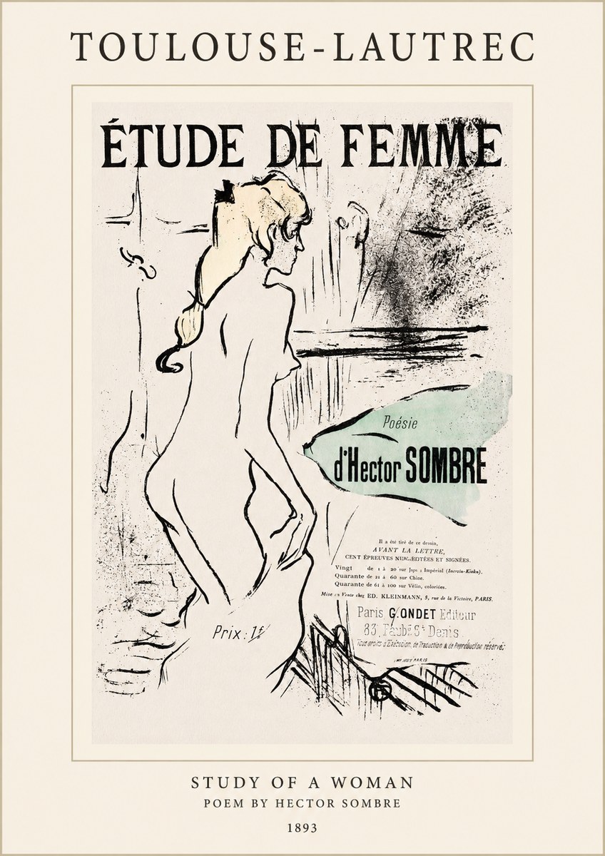 Toulouse-Lautrec Étude De Femme No1 - Póster