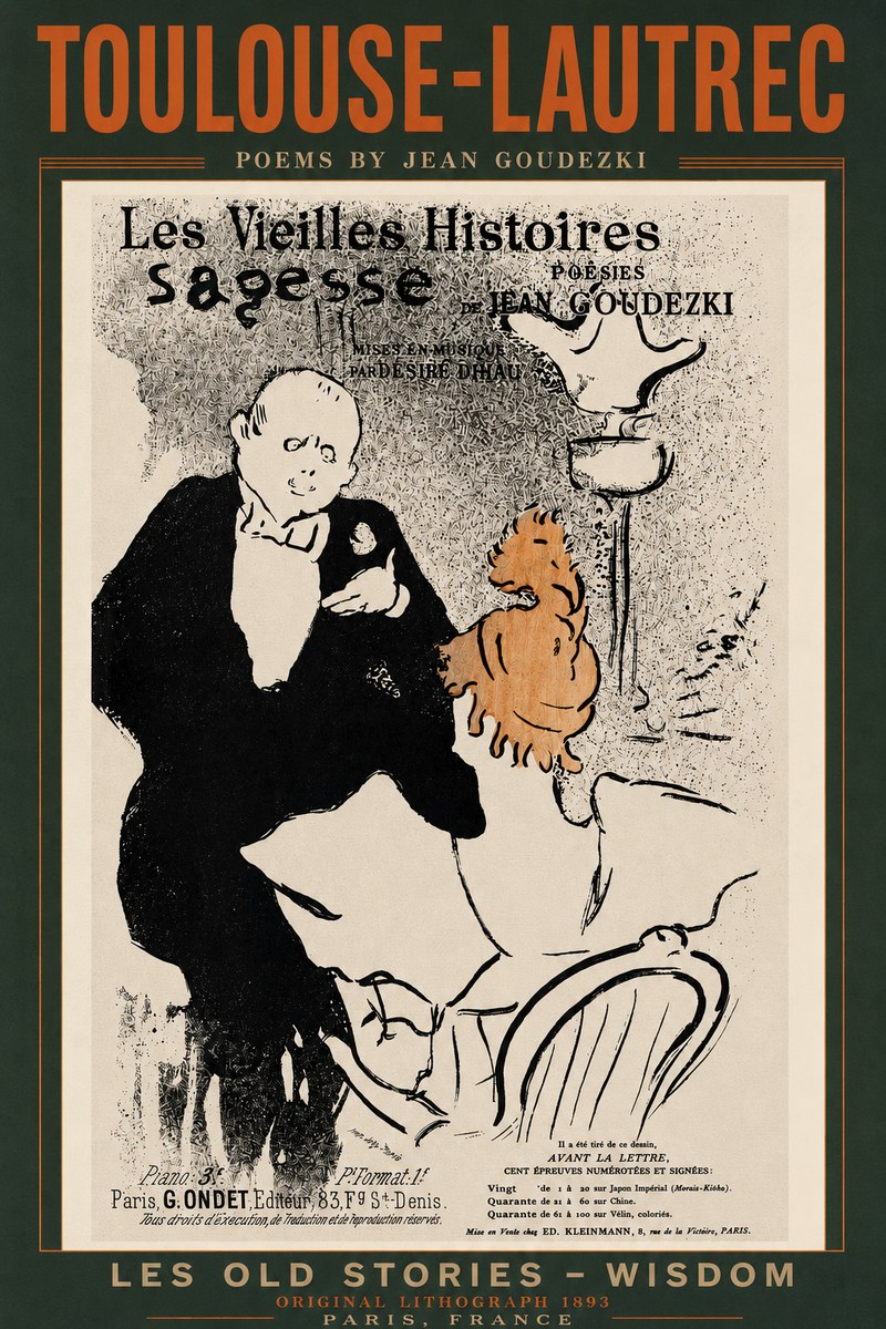 Toulouse-Lautrec Les Vieilles Histoires - Poésies Sagesse Jean Goudezki No3 - Póster
