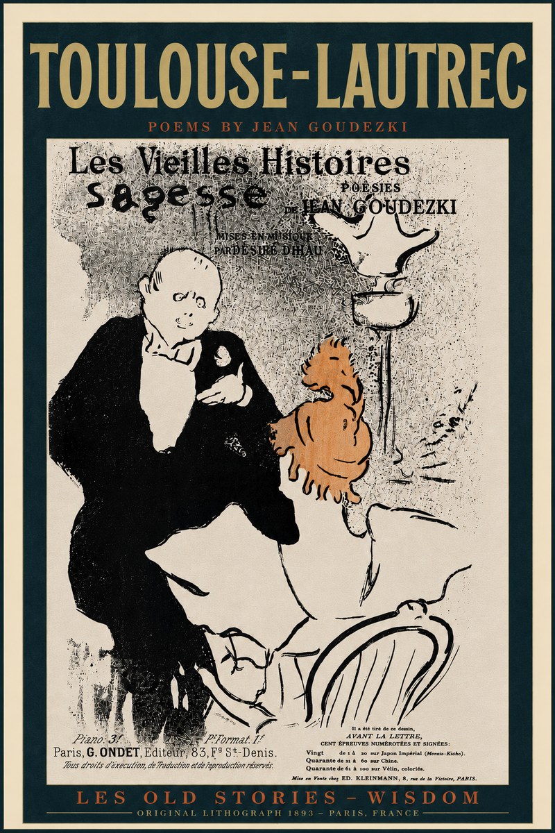 Toulouse-Lautrec Les Vieilles Histoires - Poésies Sagesse Jean Goudezki No6 - Póster
