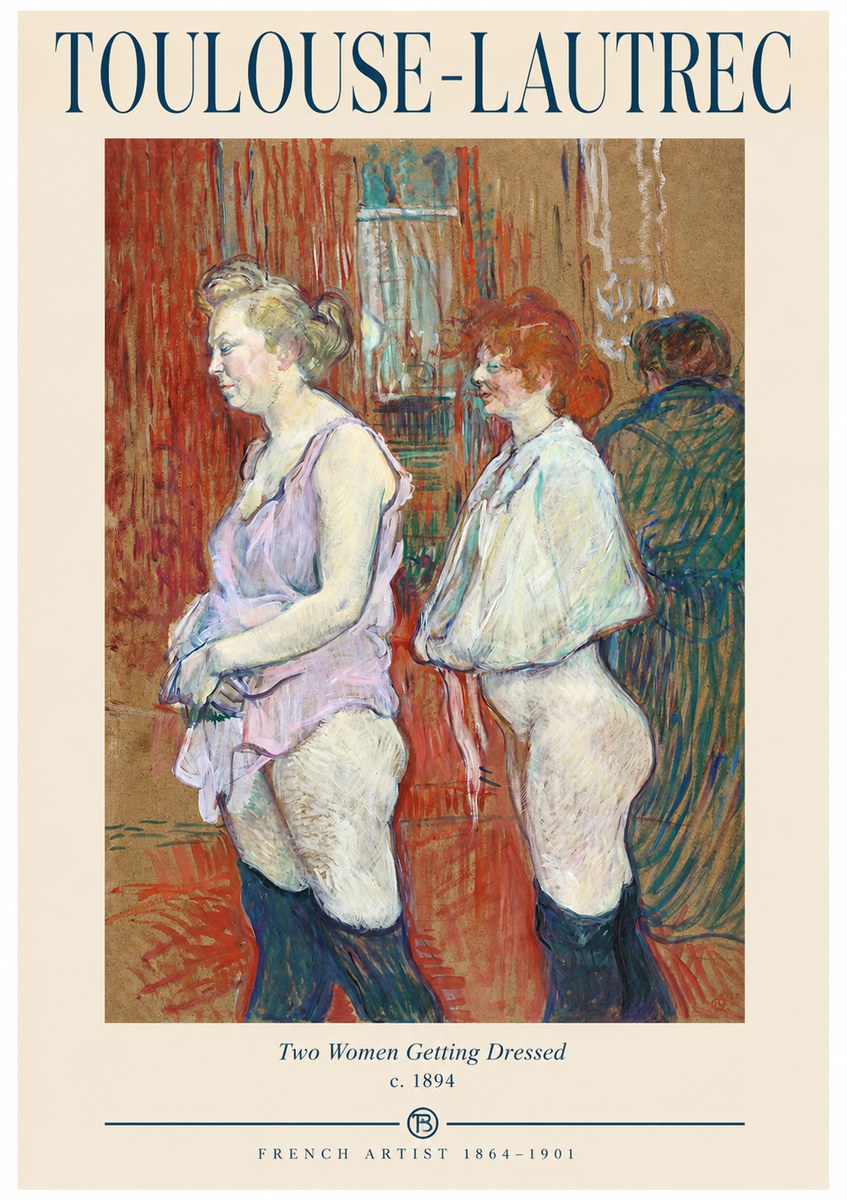 Toulouse-Lautrec Two Women Getting Dressed No1 - Póster