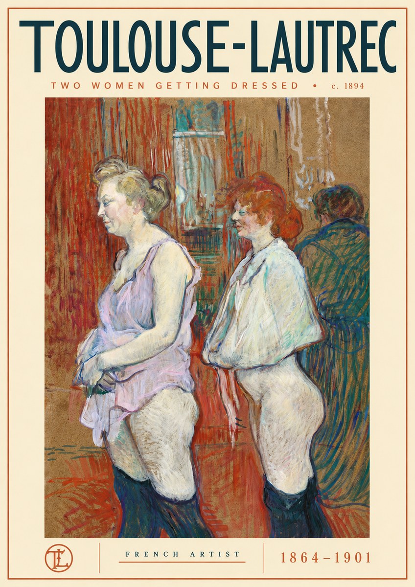 Toulouse-Lautrec Two Women Getting Dressed No4 - Póster