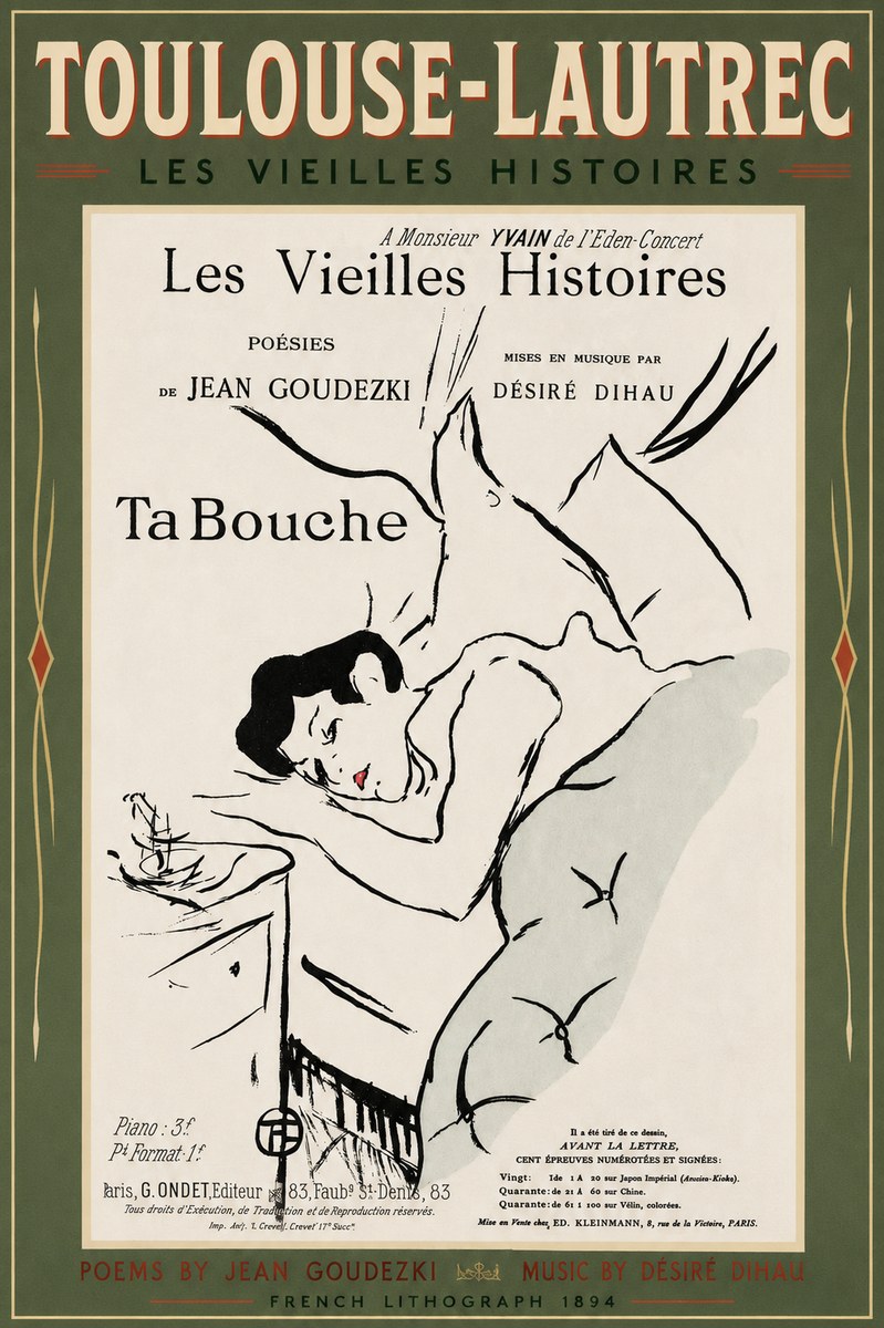 Toulouse-Lautrec Les Vieilles Histoires - Ta Bouche No2 - Póster