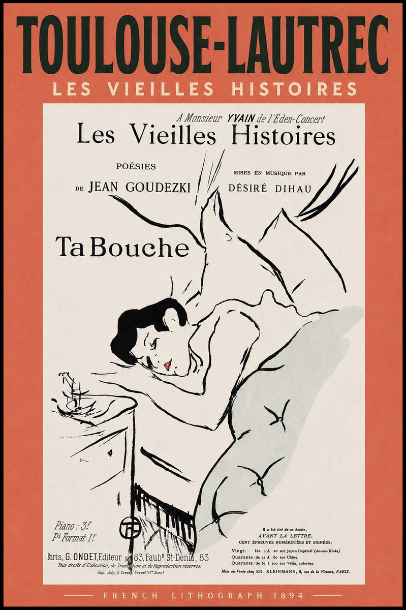 Toulouse-Lautrec Les Vieilles Histoires - Ta Bouche No4 - Póster