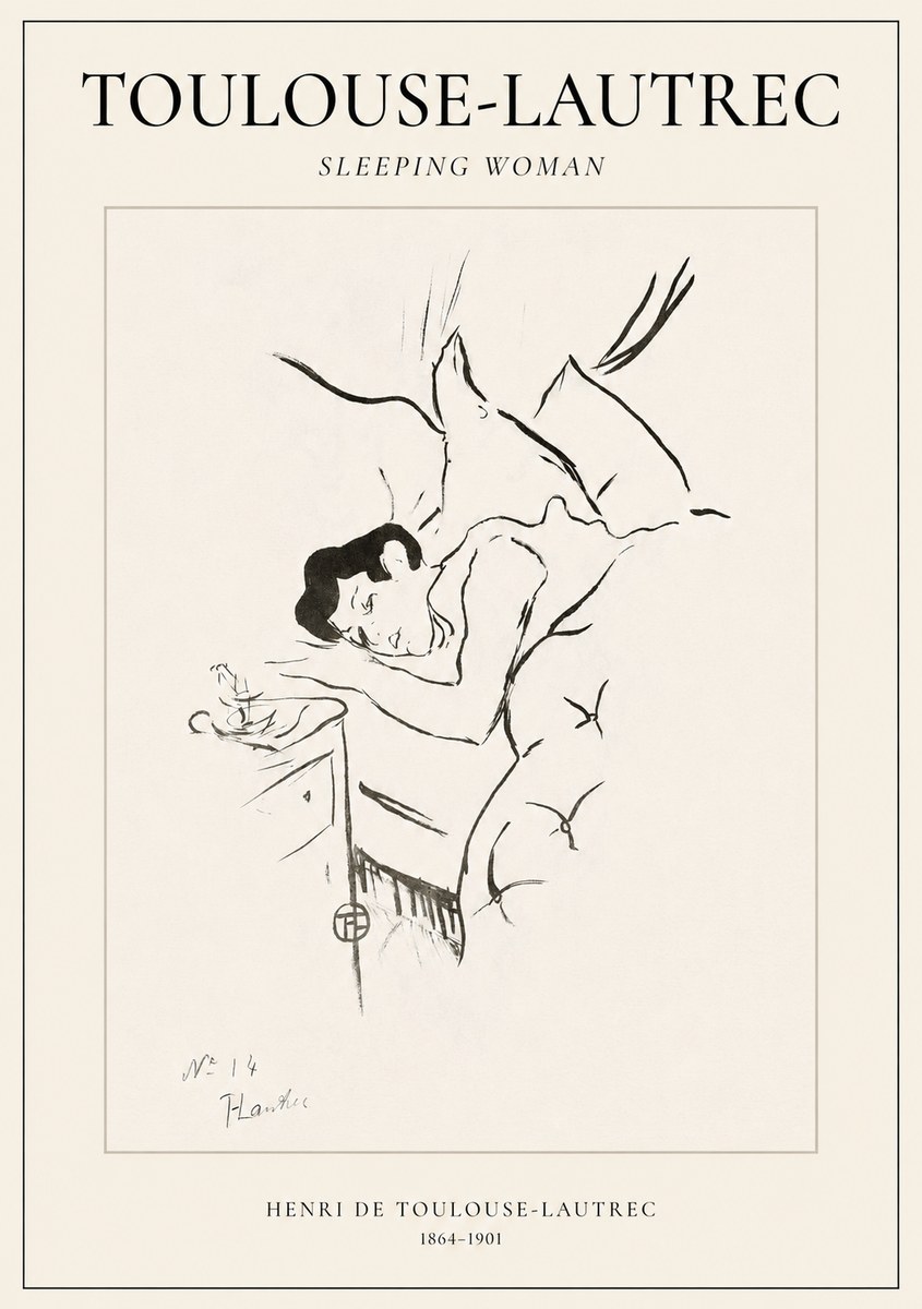 Toulouse-Lautrec Sleeping Woman No1 - Póster