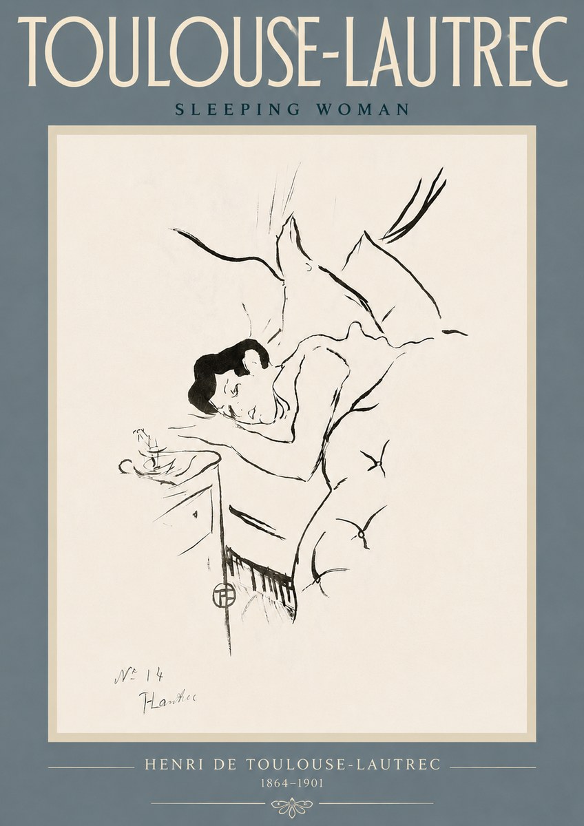 Toulouse-Lautrec Sleeping Woman No4 - Póster