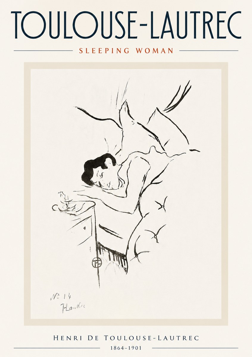 Toulouse-Lautrec Sleeping Woman No5 - Póster
