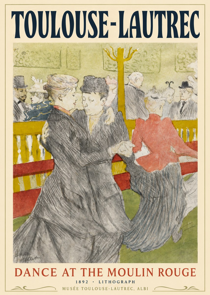 Toulouse-Lautrec Dance at the Moulin Rouge No2 - Póster
