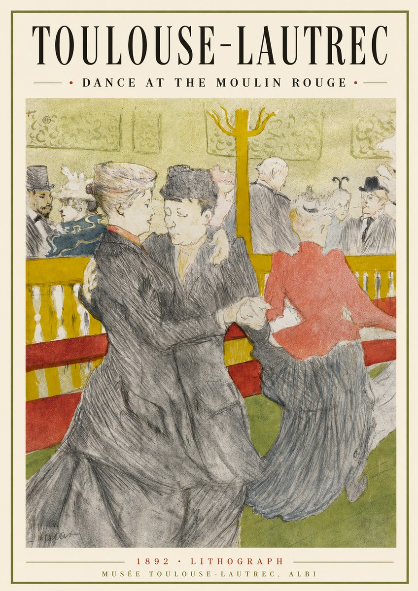 Toulouse-Lautrec Dance at the Moulin Rouge No3 - Póster
