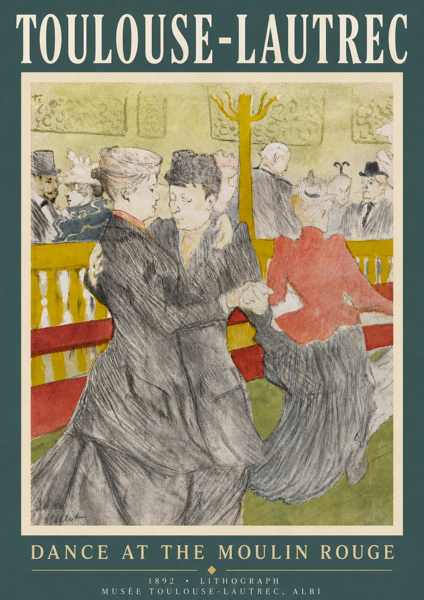 Toulouse-Lautrec Dance at the Moulin Rouge No5 - Póster