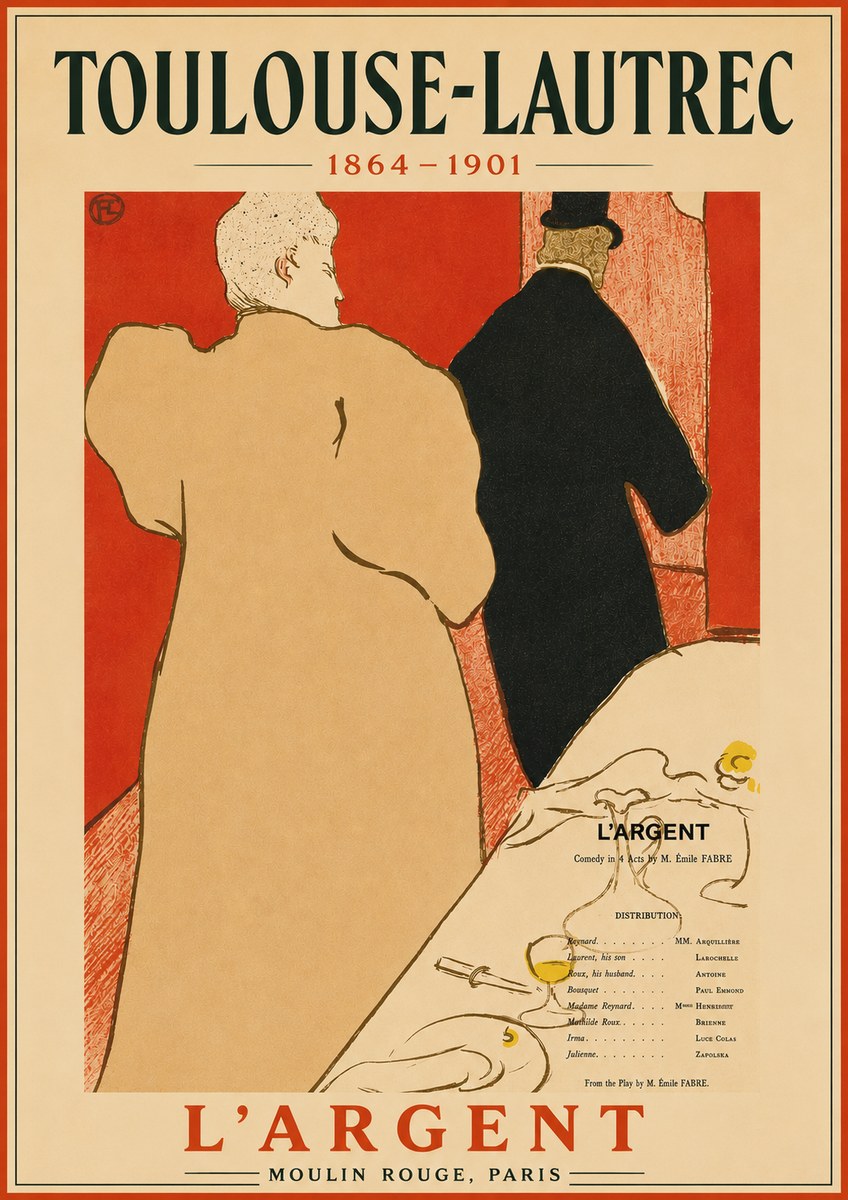 Toulouse-Lautrec L'argent No4 - Póster
