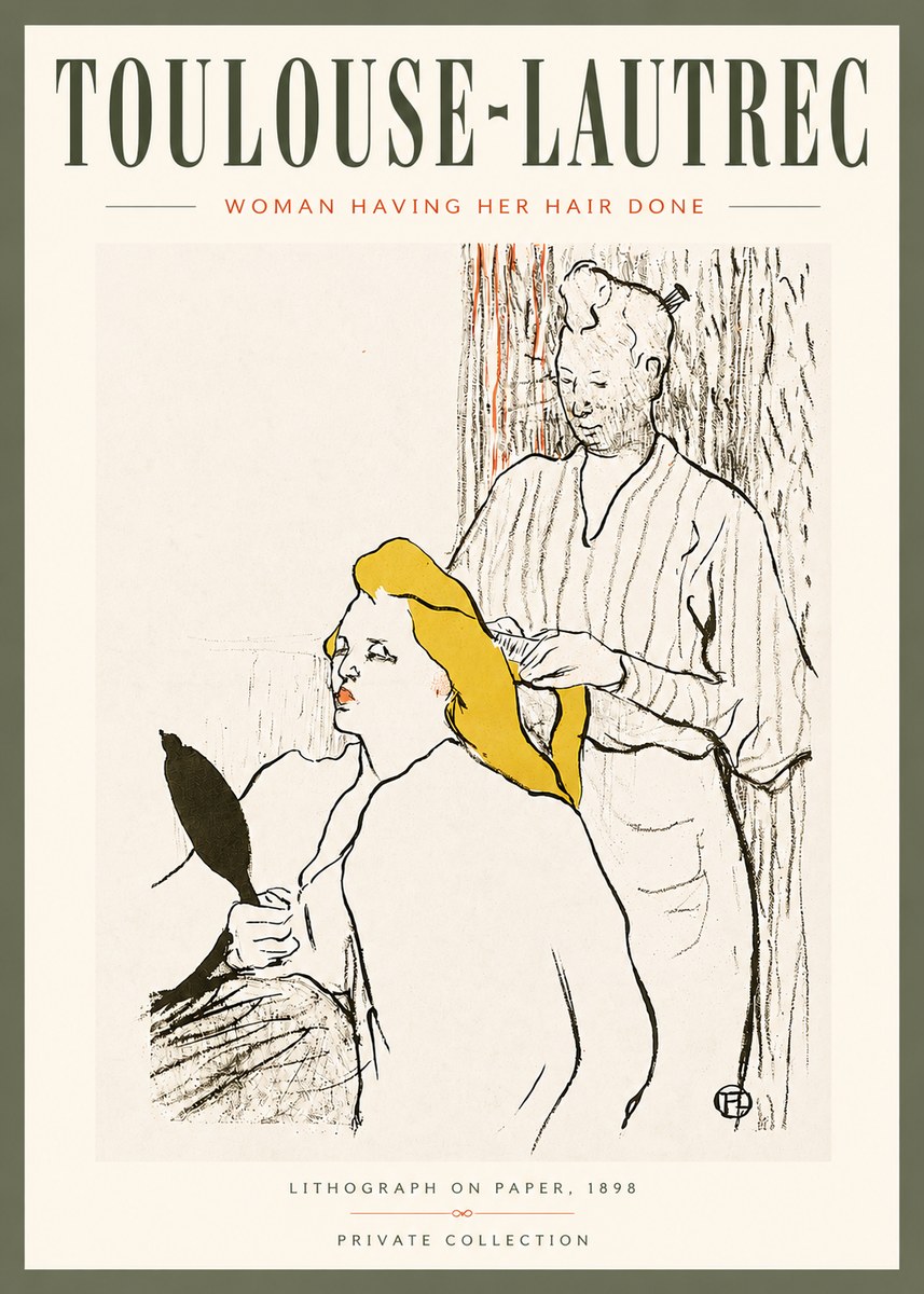 Toulouse-Lautrec Woman Having Her Hair Done No5 - Póster