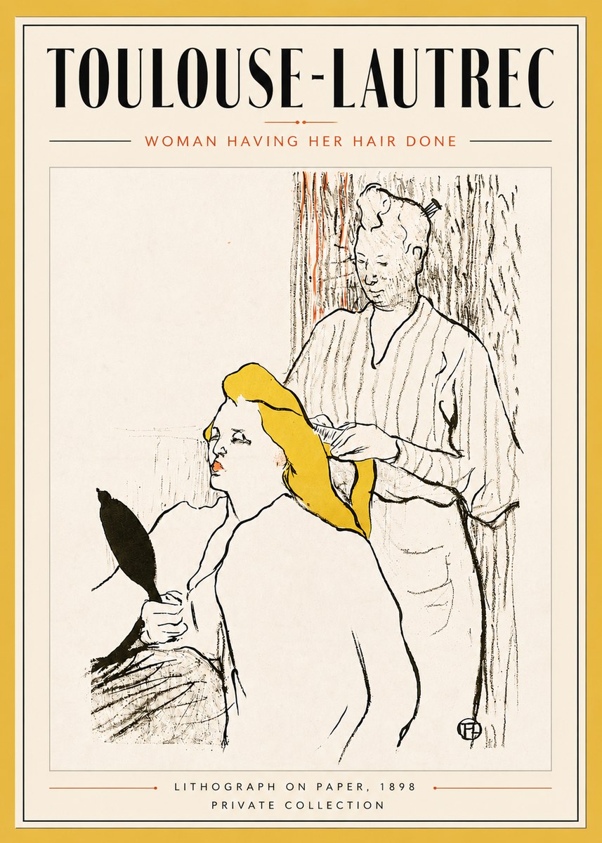 Toulouse-Lautrec Woman Having Her Hair Done No6 - Póster