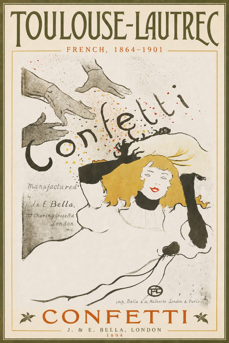 Toulouse-Lautrec Confetti No3 - Póster