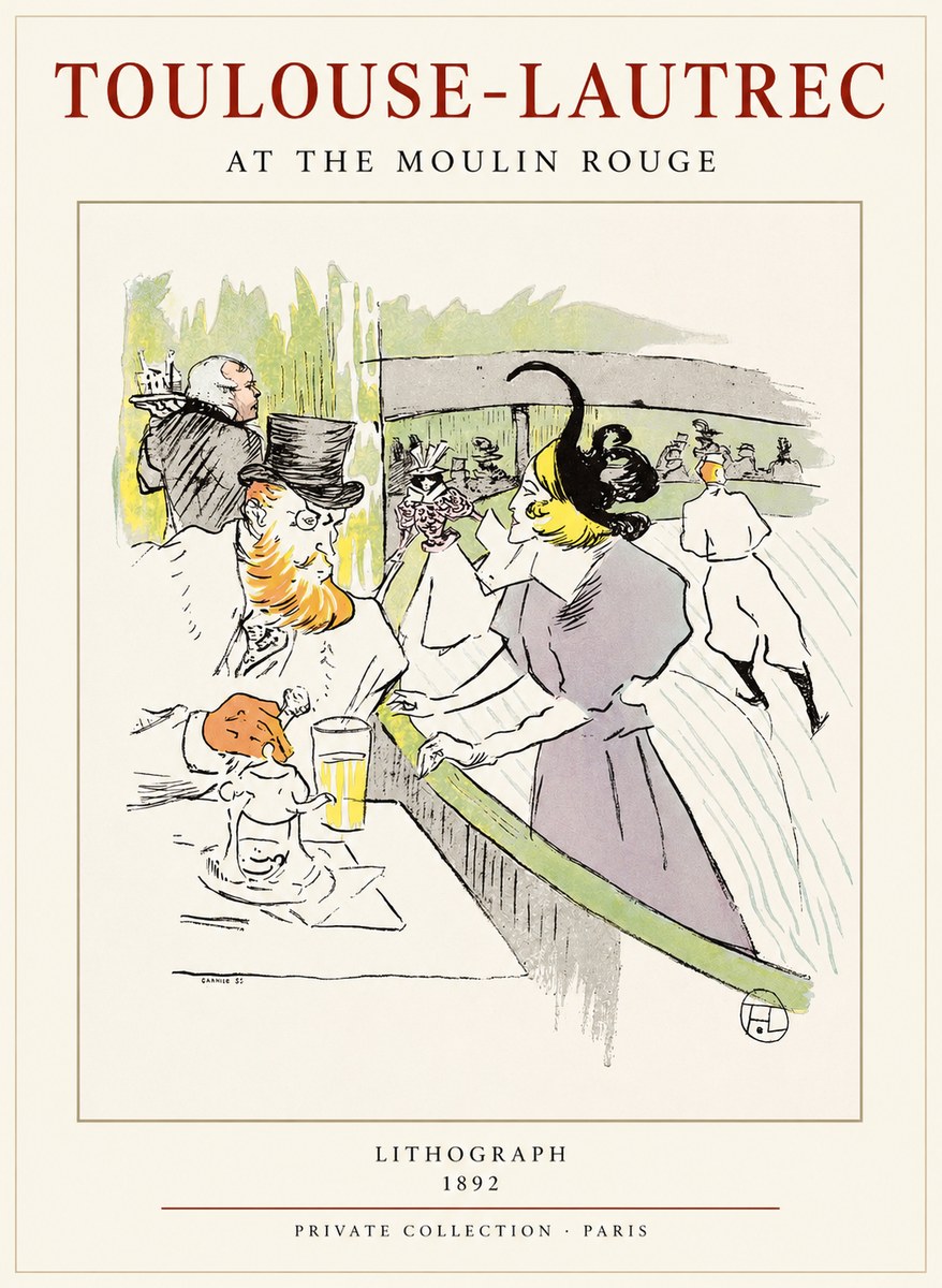 Toulouse-Lautrec At the Moulin Rouge XV No1 - Póster
