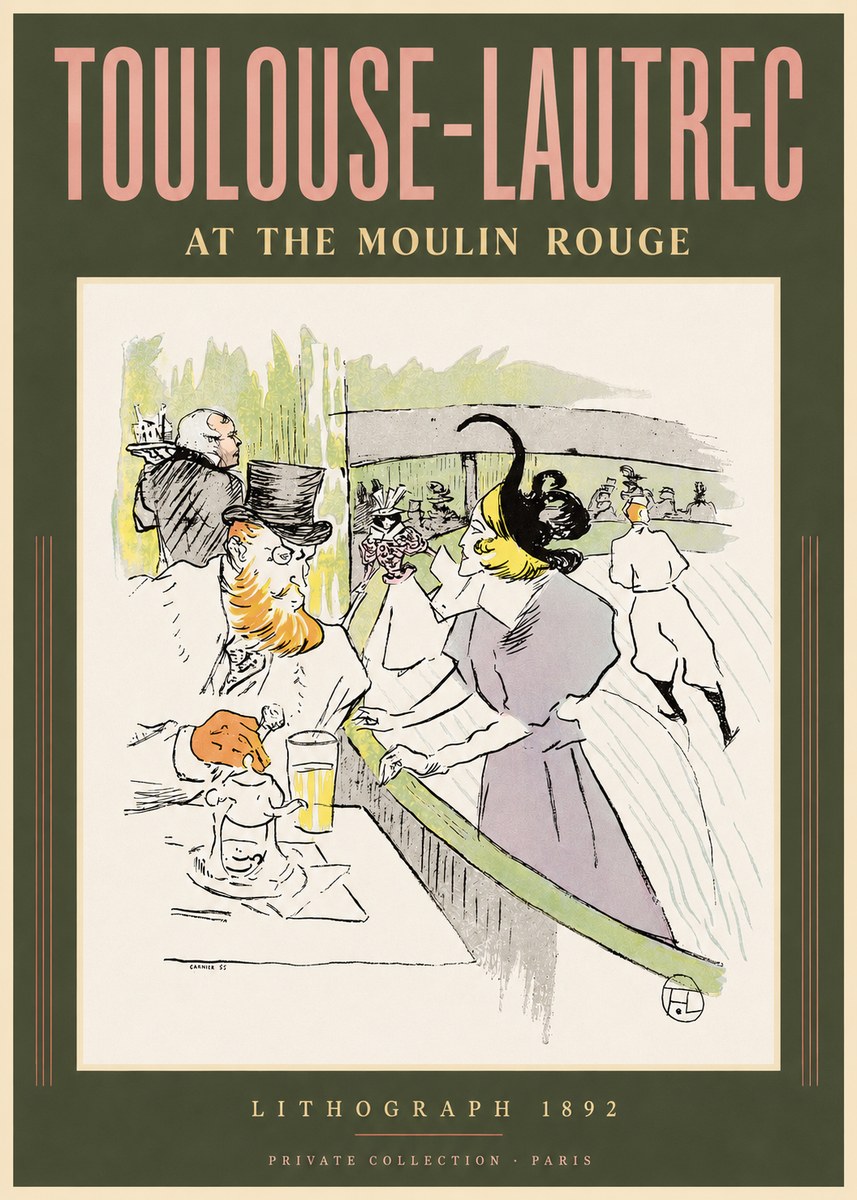 Toulouse-Lautrec At the Moulin Rouge XV No2 - Póster