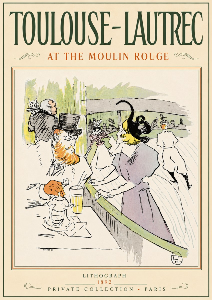 Toulouse-Lautrec At the Moulin Rouge XV No5 - Póster