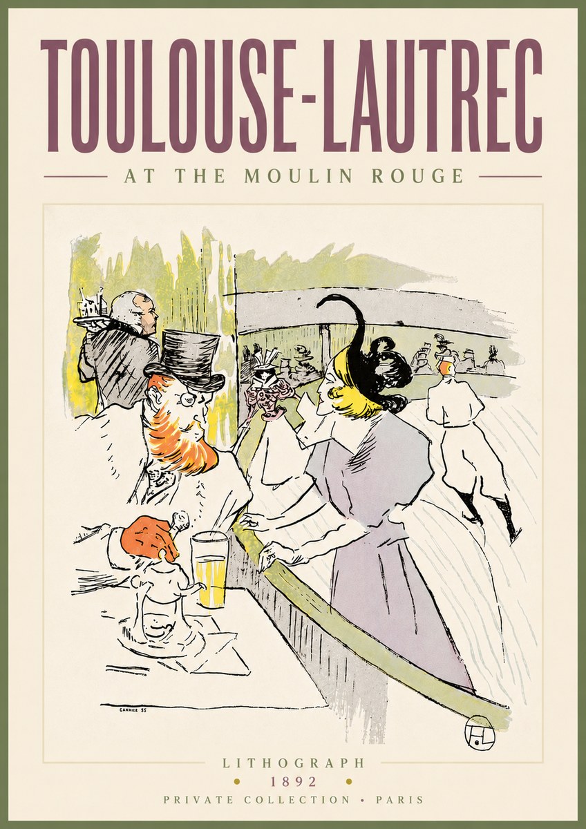Toulouse-Lautrec At the Moulin Rouge XV No6 - Póster