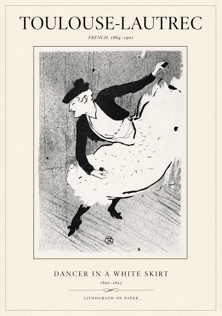 Toulouse-Lautrec Dancer in a White Skirt No1 - Póster