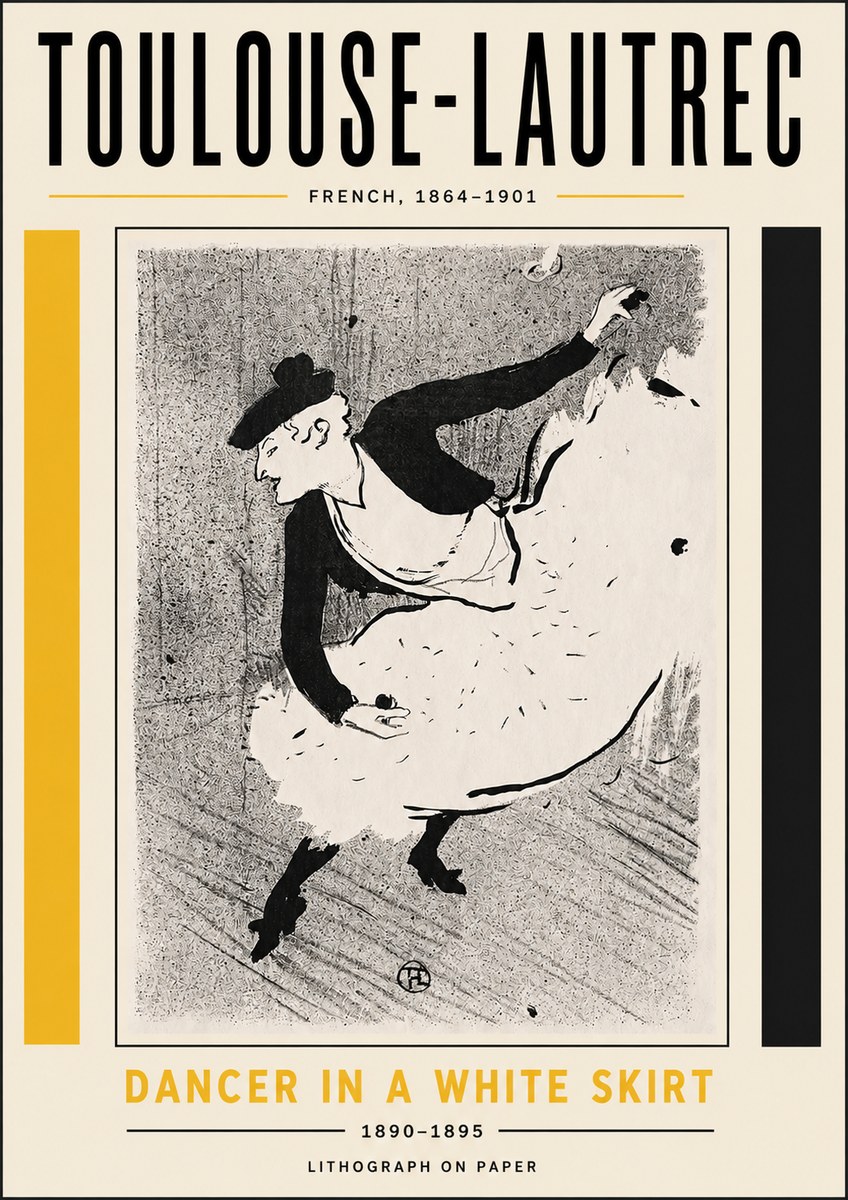 Toulouse-Lautrec Dancer in a White Skirt No5 - Póster