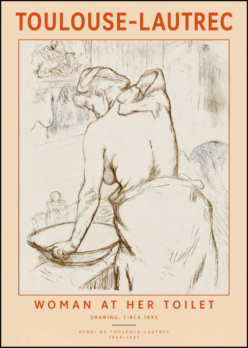 Toulouse-Lautrec Woman at Her Toilet No2 - Póster