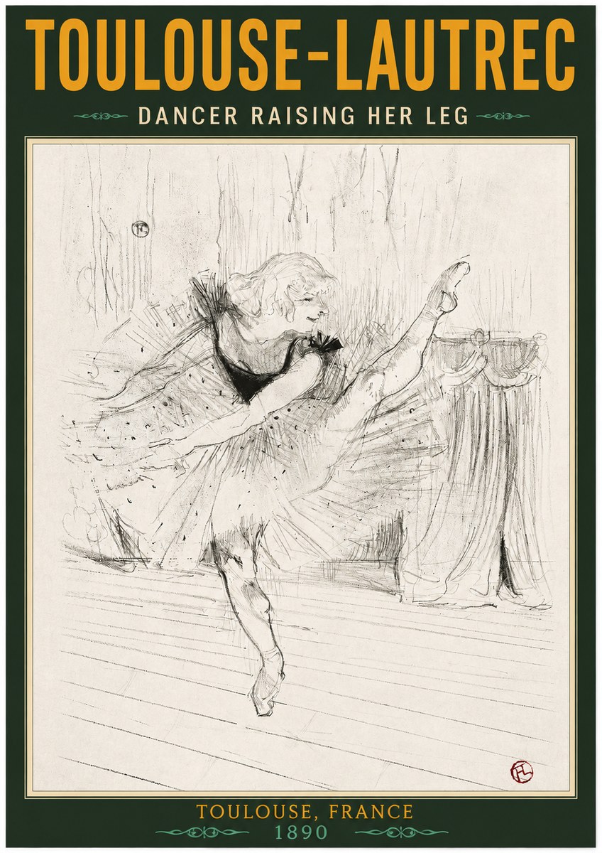 Toulouse-Lautrec Dancer Raising Her Leg No2 - Póster