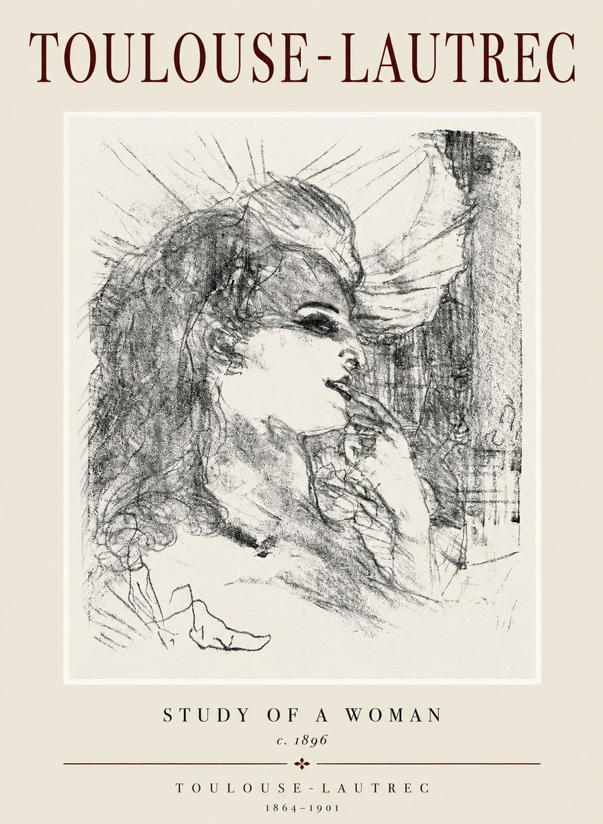 Toulouse-Lautrec Study of a Woman I No1 - Póster