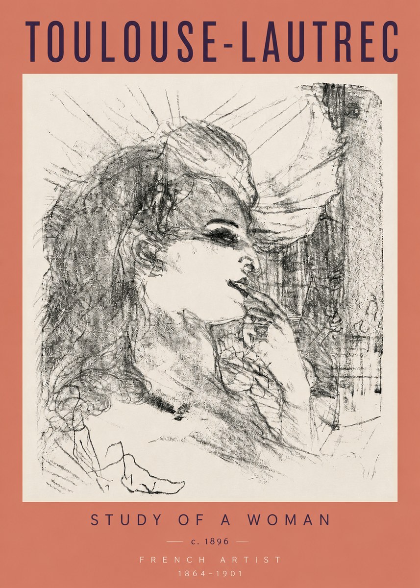 Toulouse-Lautrec Study of a Woman I No4 - Póster