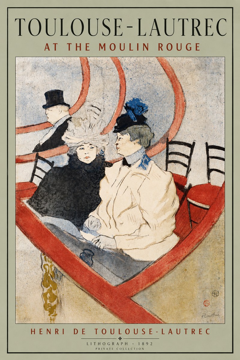 Toulouse-Lautrec At the Moulin Rouge XVI No5 - Póster