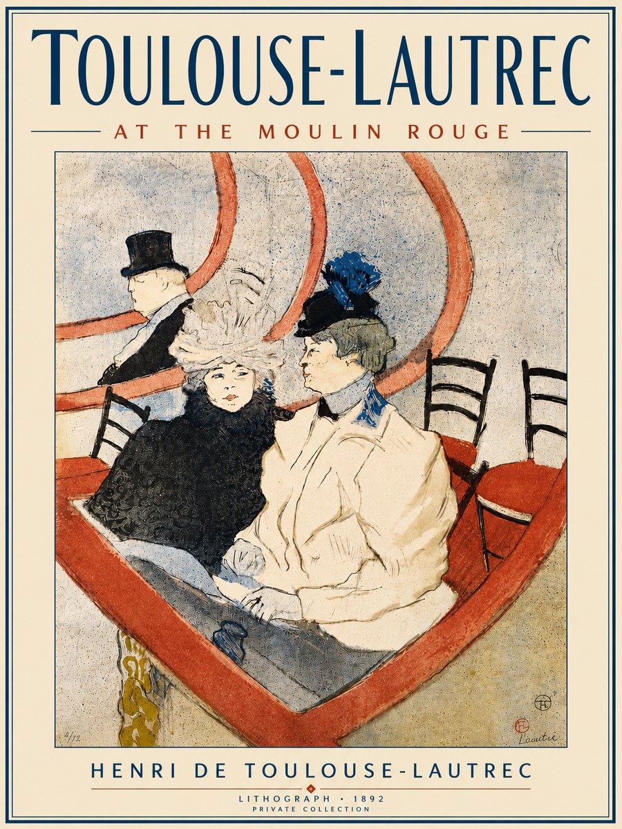Toulouse-Lautrec At the Moulin Rouge XVI No6 - Póster