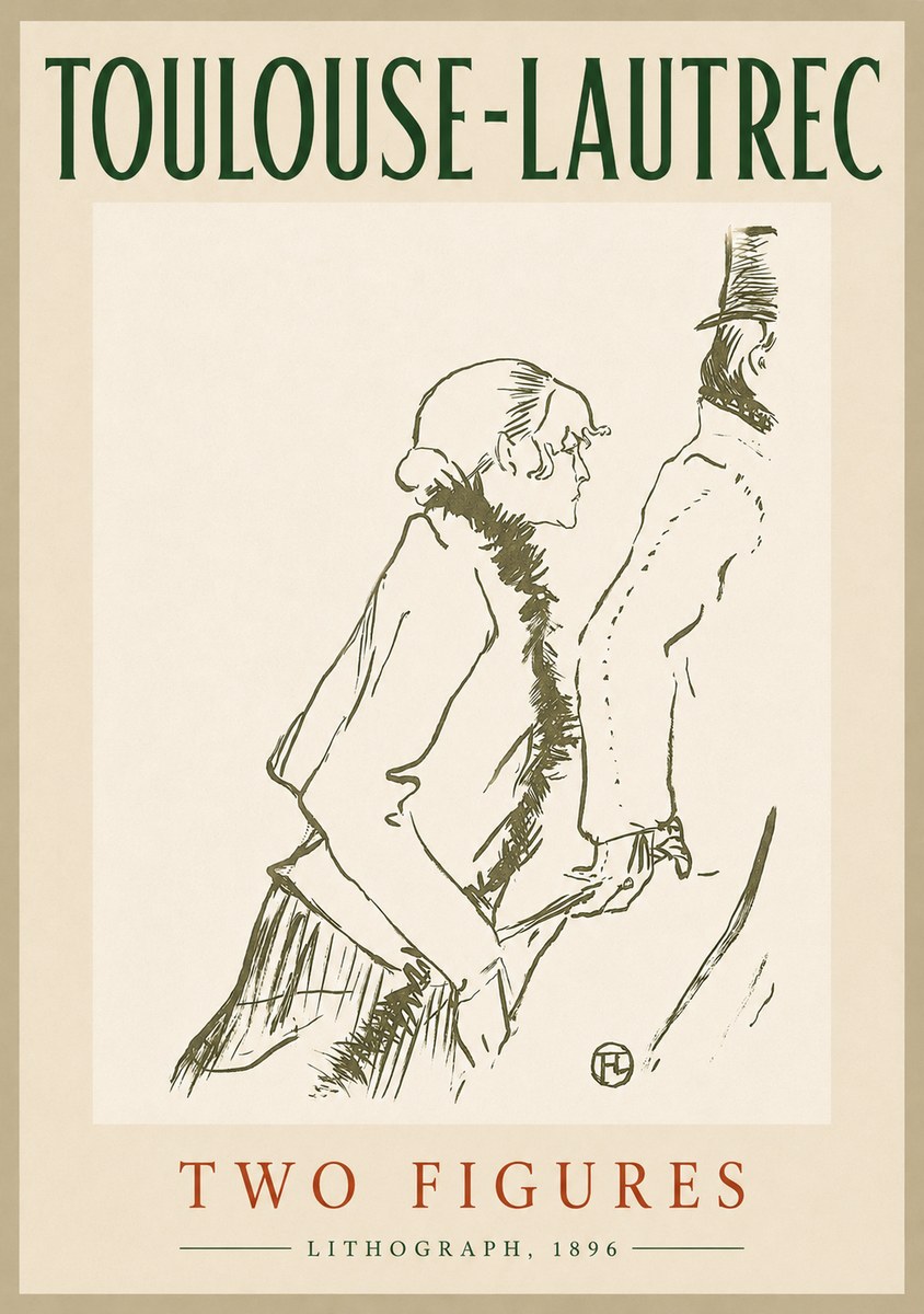 Toulouse-Lautrec Two Figures No4 - Póster