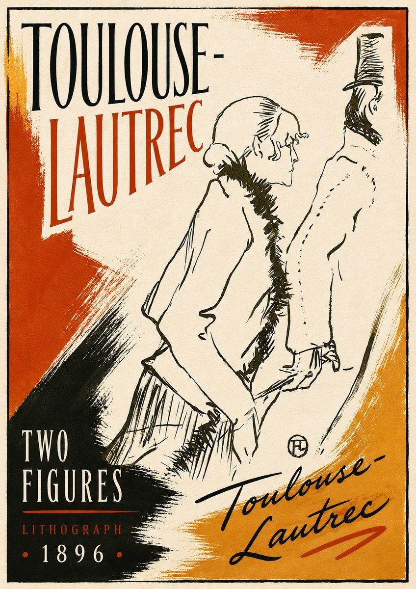 Toulouse-Lautrec Two Figures No6 - Póster