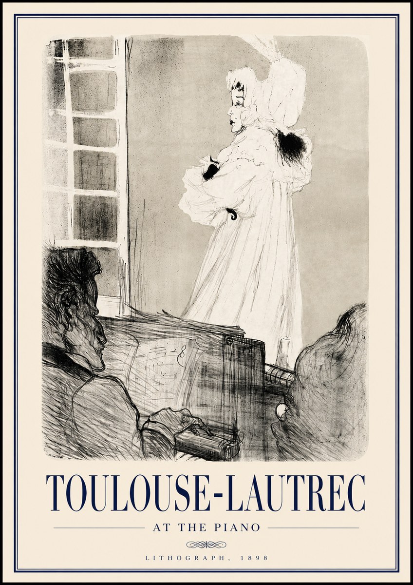 Toulouse-Lautrec At the Piano No3 - Póster