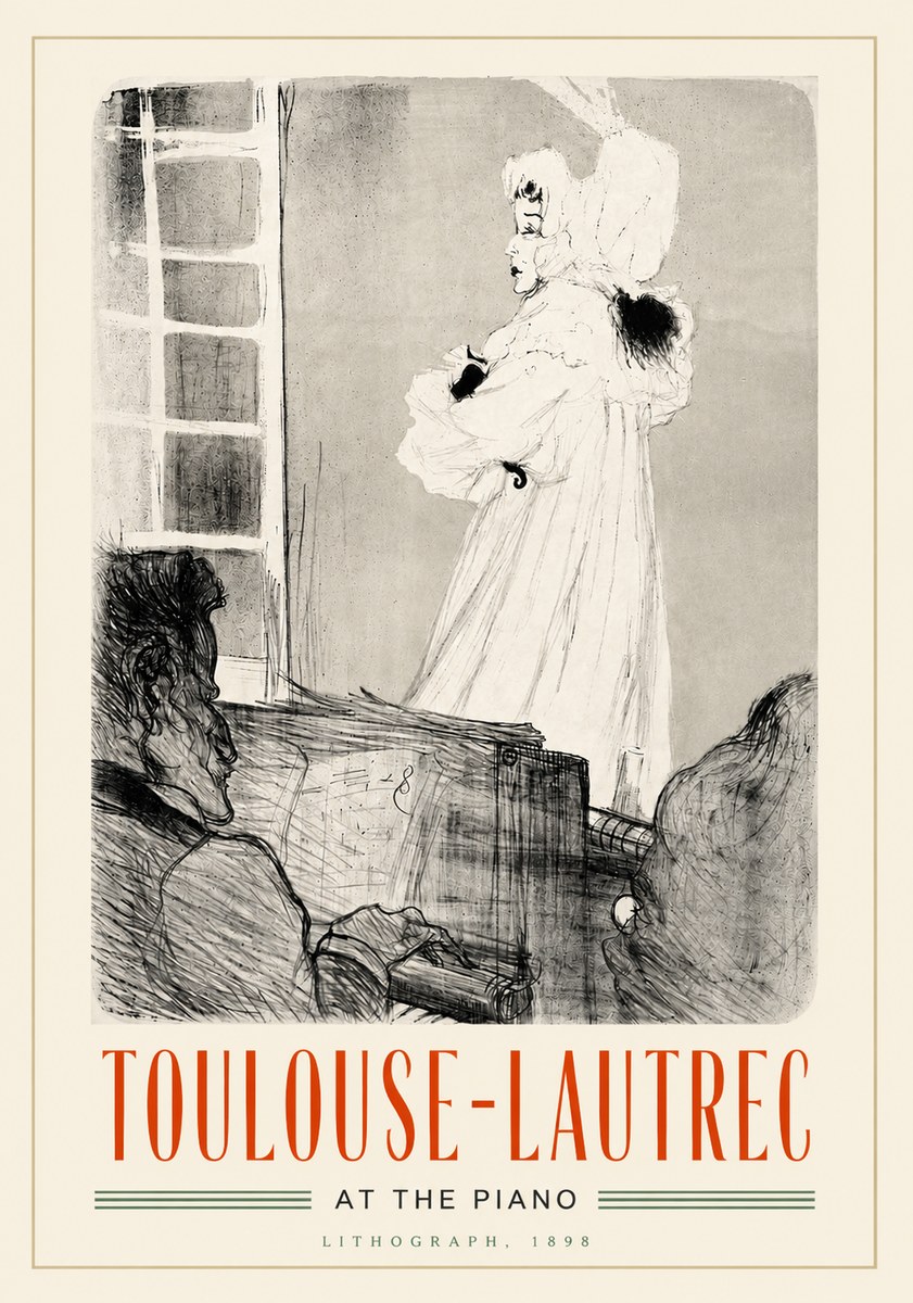 Toulouse-Lautrec At the Piano No4 - Póster