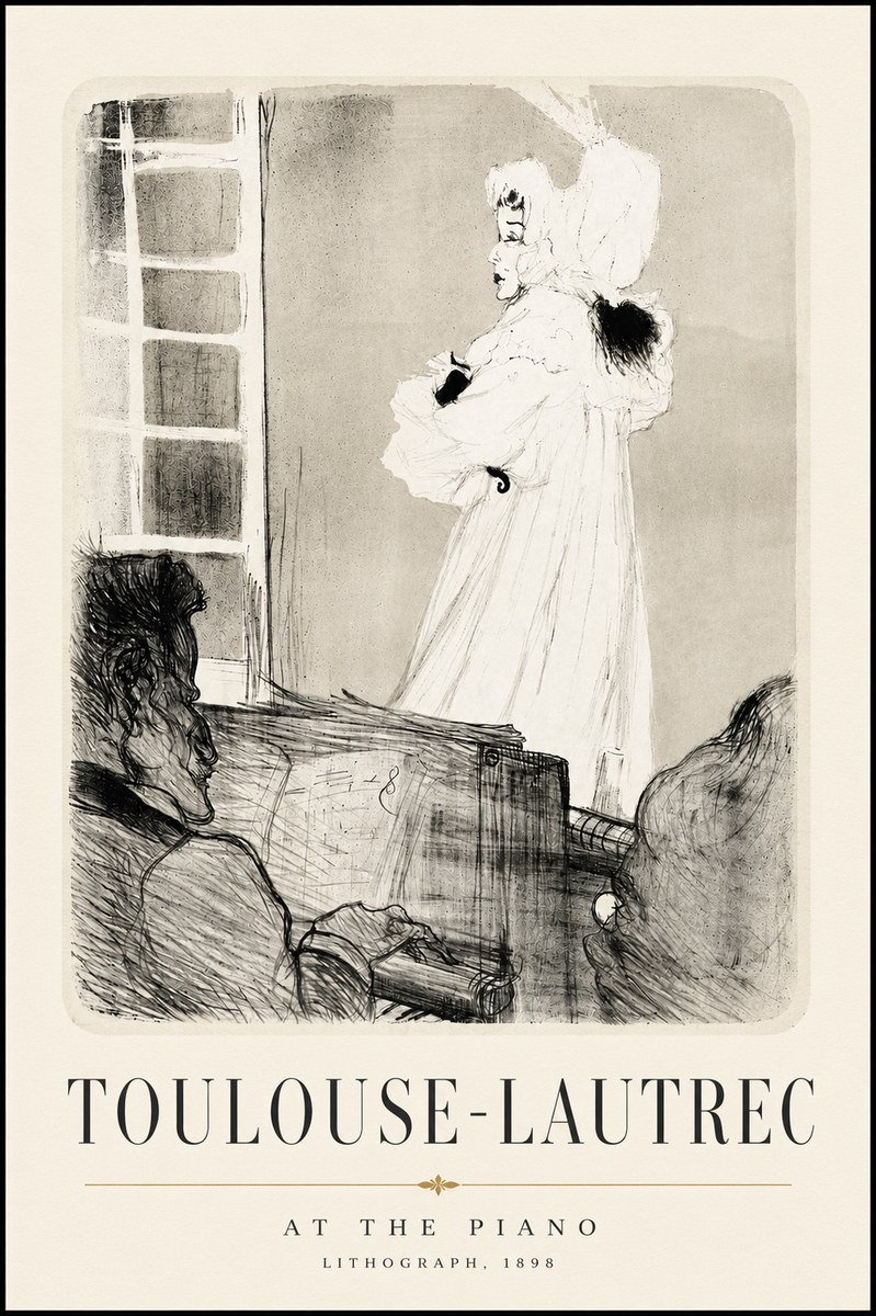 Toulouse-Lautrec At the Piano No6 - Póster