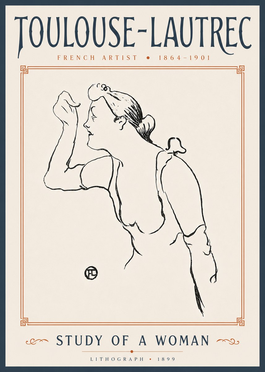 Toulouse-Lautrec Study of a Woman II No6 - Póster