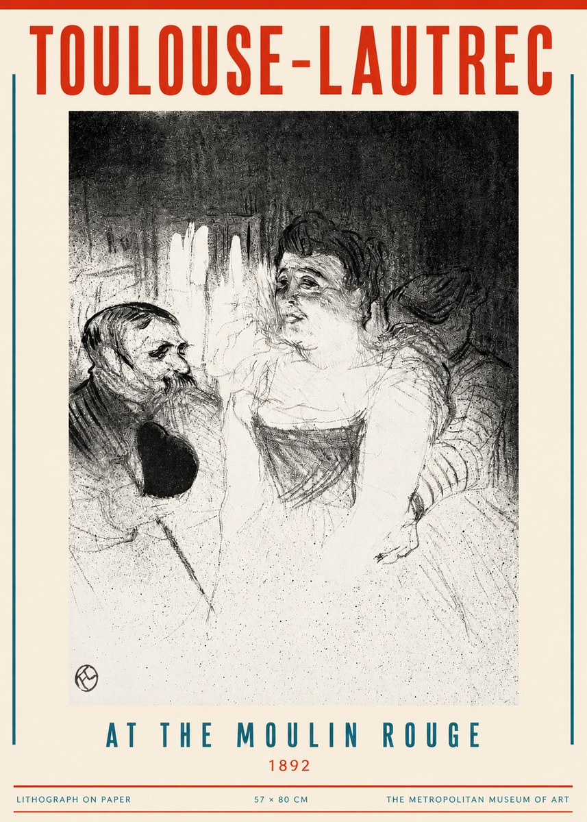 Toulouse-Lautrec At the Moulin Rouge XVII No2 - Póster