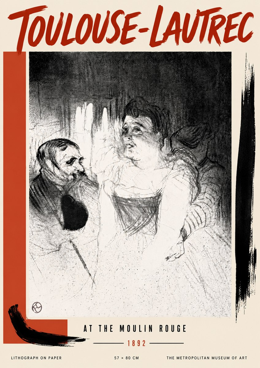 Toulouse-Lautrec At the Moulin Rouge XVII No6 - Póster