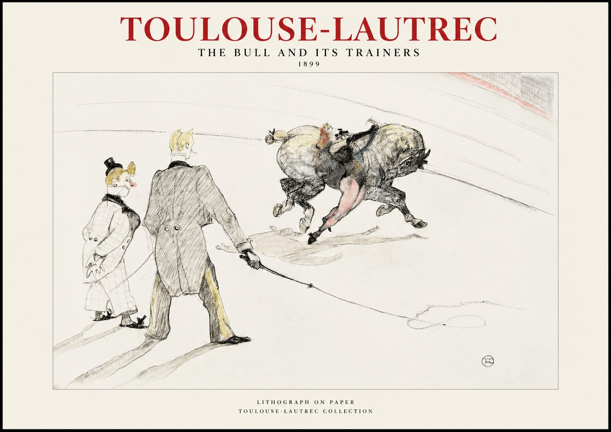 Toulouse-Lautrec The Bull and Its Trainers No1 - Póster