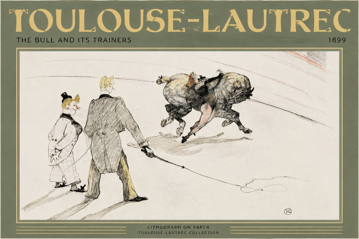Toulouse-Lautrec The Bull and Its Trainers No2 - Póster