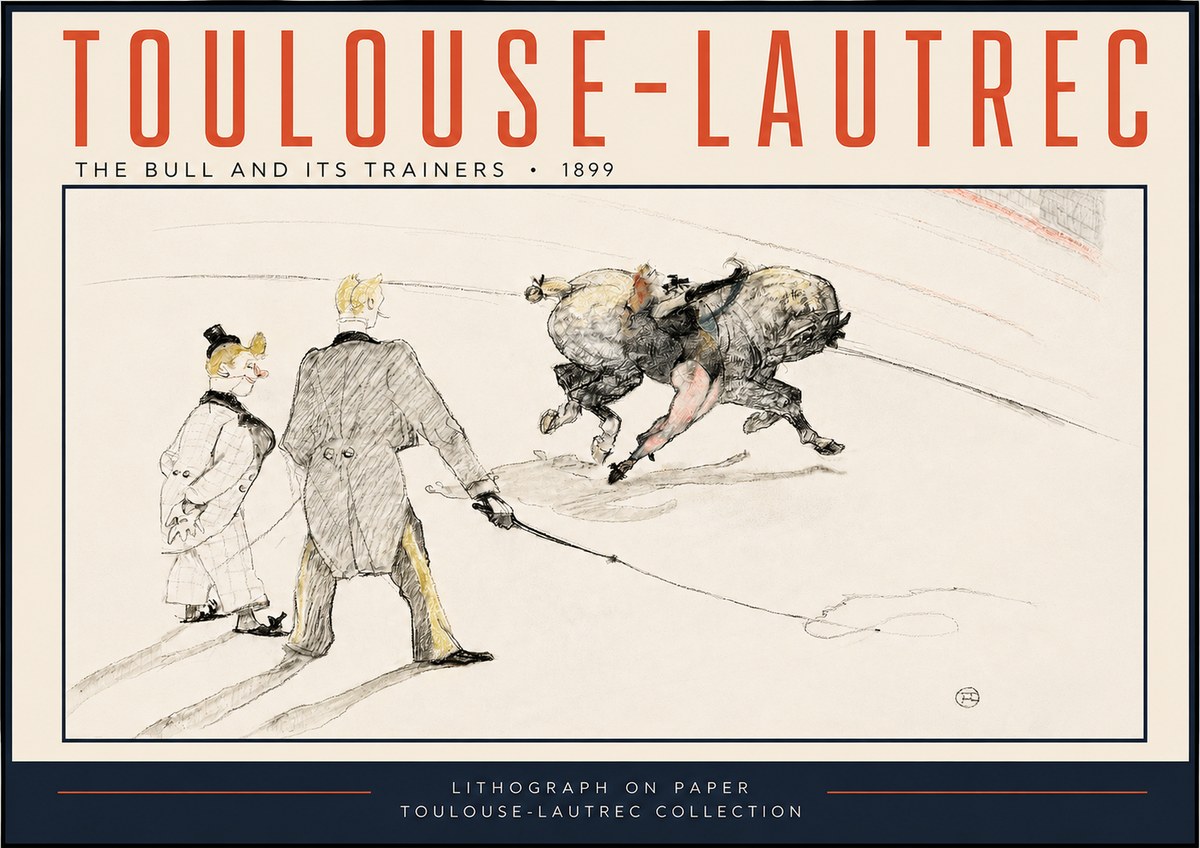 Toulouse-Lautrec The Bull and Its Trainers No3 - Póster