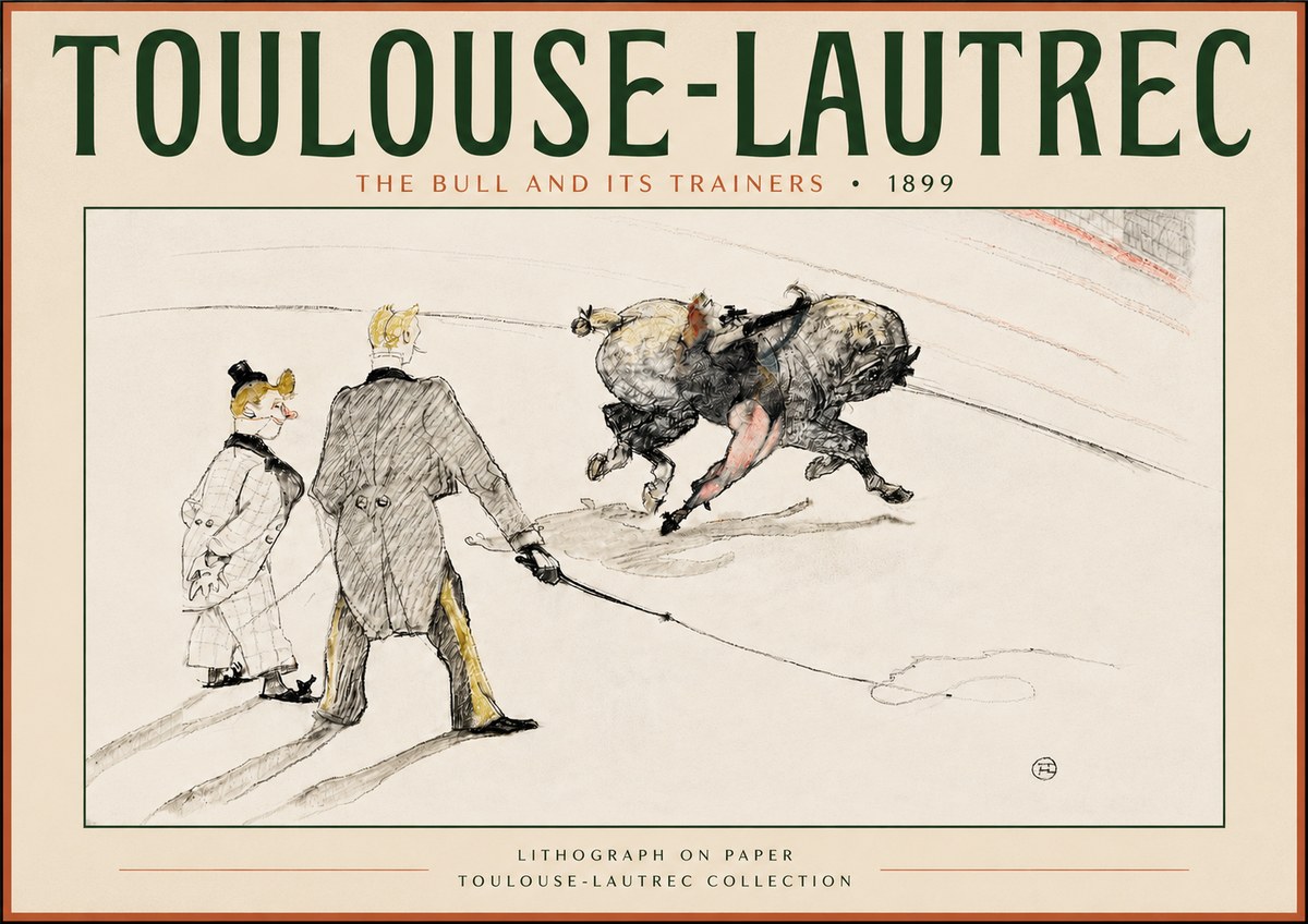 Toulouse-Lautrec The Bull and Its Trainers No4 - Póster