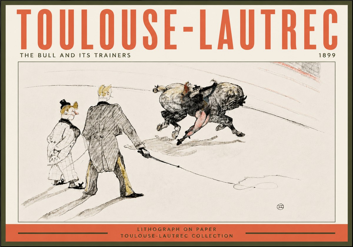Toulouse-Lautrec The Bull and Its Trainers No5 - Póster