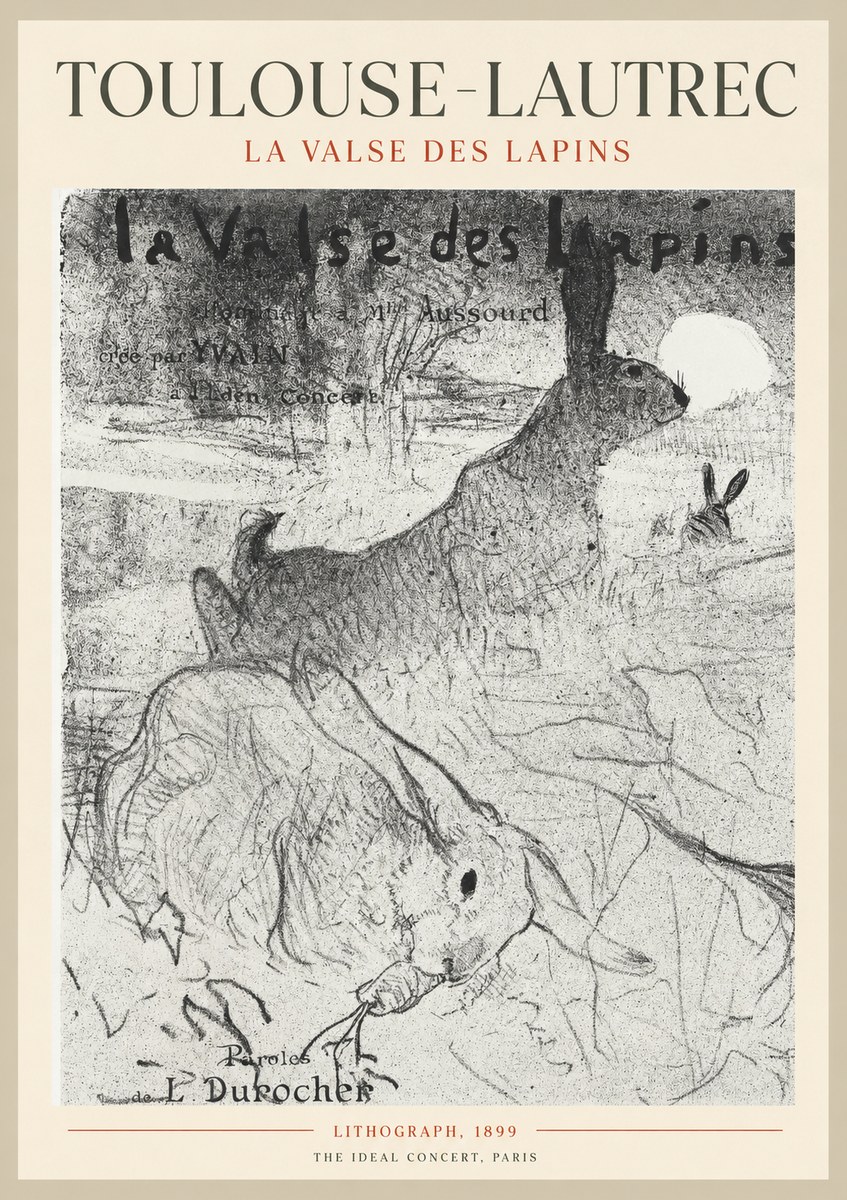 Toulouse-Lautrec La Valse Des Lapins No1 - Póster