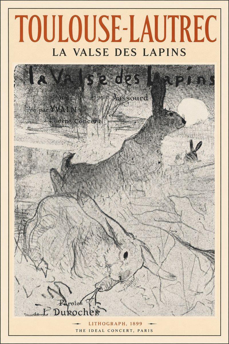 Toulouse-Lautrec La Valse Des Lapins No2 - Póster