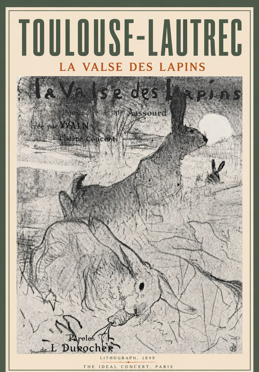 Toulouse-Lautrec La Valse Des Lapins No6 - Póster