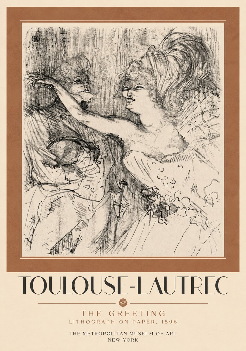 Toulouse-Lautrec The Greeting No3 - Póster