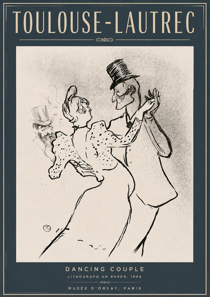 Toulouse-Lautrec Dancing Couple No4 - Póster