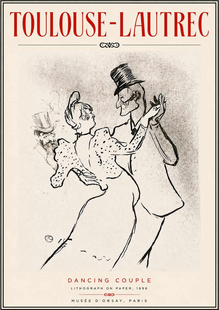 Toulouse-Lautrec Dancing Couple No5 - Póster