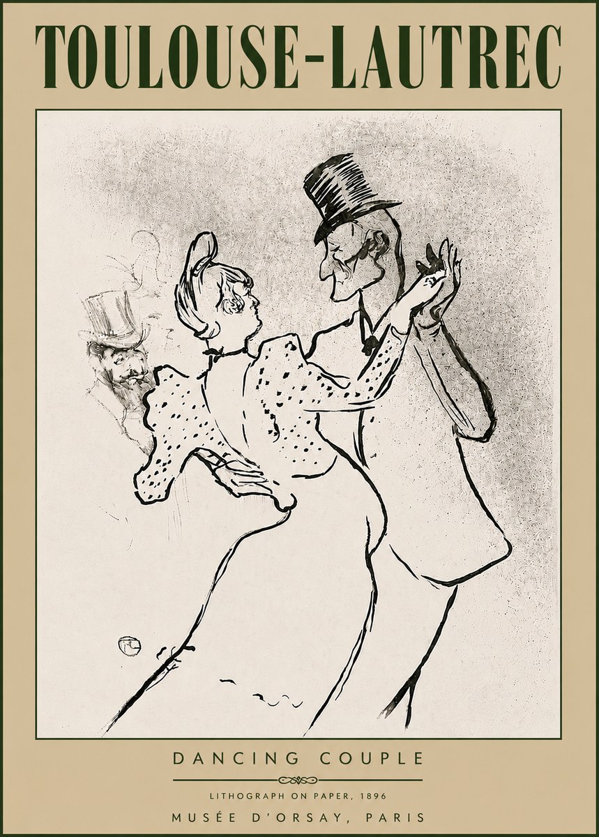 Toulouse-Lautrec Dancing Couple No6 - Póster